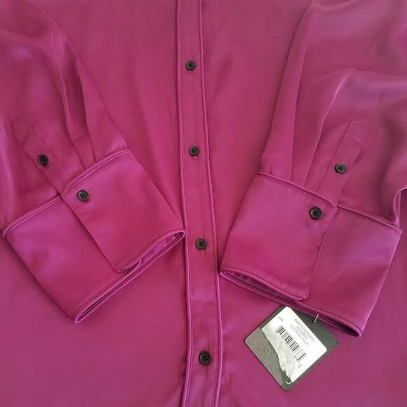 Rachel Roy Collection Satin Blouse Victorian Violet PLUS SIZE 24W Stretch Purple - Picture 6 of 12